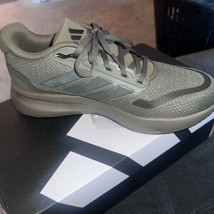 adidas Olive Green Mesh Athletic Sneakers